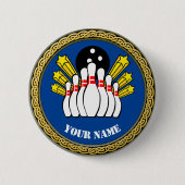 Badge Rond 5 Cm COOL ! Bouton - Bowling - Custom Bowler - Ajouter  (Devant)