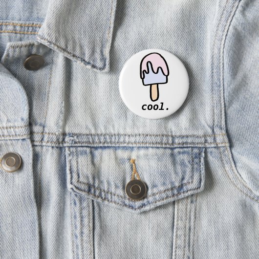 Badge Rond 5 Cm cool. Bouton de Popsicle (En situation)