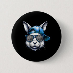 Badge Rond 5 Cm Cool Bunny Face Joyeuses Chemises de Pâques Pour G