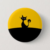 Badge Rond 5 Cm Cool Chat Silhouette Whimsical Carton personnalisé (Devant)