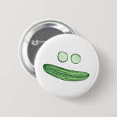 Badge Rond 5 Cm Cool comme Concombre Funny Aquarelle blanche (Devant & derrière)