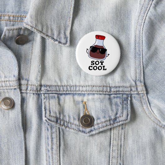 Badge Rond 5 Cm Cool de soja Funny Soy Sauce Pun (En situation)