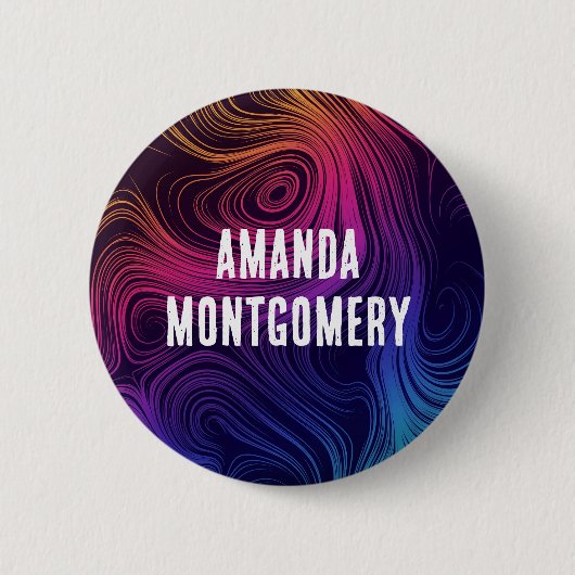 Badge Rond 5 Cm Cool des 60 cercles Vibe et des tourbillons Motif (Devant)