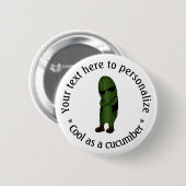 Badge Rond 5 Cm Cool En Concombre Personnalisé (Devant & derrière)