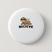 Badge Rond 5 Cm Cool Flying Sloth Croyez Drôle Motivational Design (Devant)