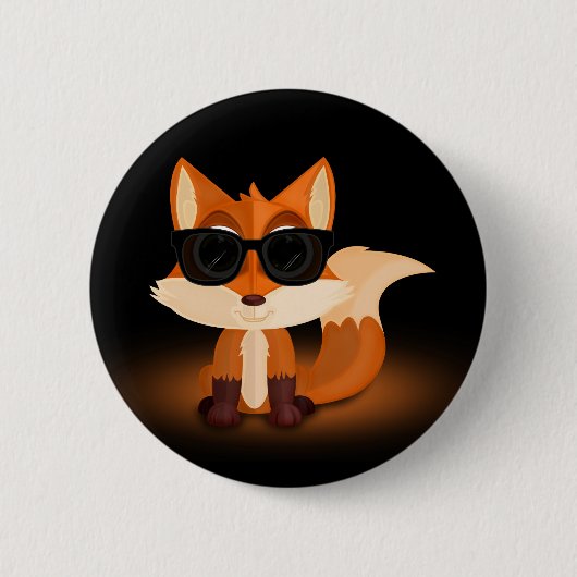 Badge Rond 5 Cm Cool Fox (Devant)