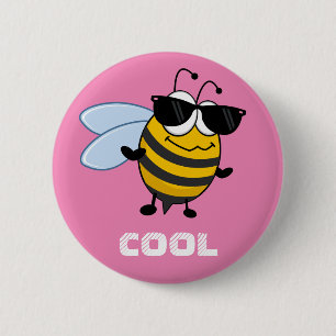 Badge Rond 5 Cm Cool   Funny Tendy Bee personnalisable