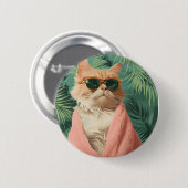 Badge Rond 5 Cm Cool Ginger Chat Vibes bouton épingle (Devant & derrière)