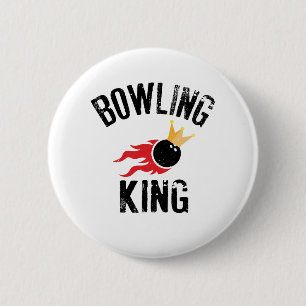 Badge Rond 5 Cm Cool graphique Bowling King cadeau pour Bowlers