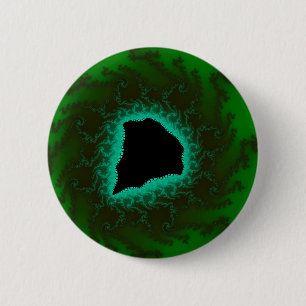 Badge Rond 5 Cm Cool Green Mandelbrot Fractal Art