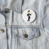 Badge Rond 5 Cm cool "Jake" dans une veste en cuir (En situation)