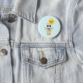 Badge Rond 5 Cm Cool Llama et souriant Kawaii Sun (En situation)