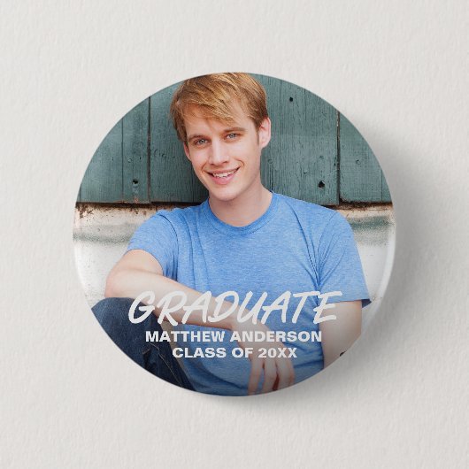 Badge Rond 5 Cm Cool moderne - Faire-part de graduation (Devant)