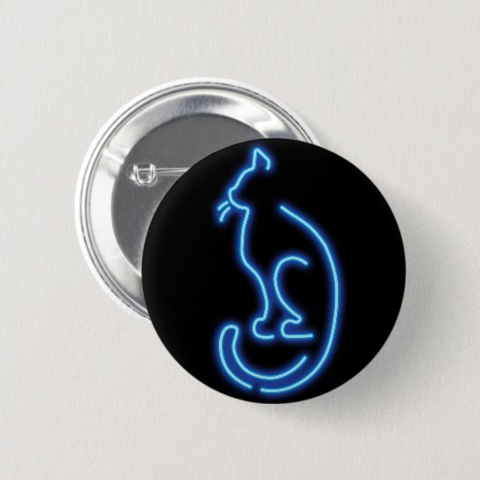 Badge Rond 5 Cm Cool Neon Cat (Devant & derrière)