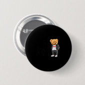 Badge Rond 5 Cm Cool New York City Teddy Bear Illustration Graphic (Devant & derrière)