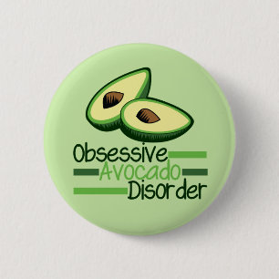 Badge Rond 5 Cm Cool Obsessionnel Avocado Disorder Green