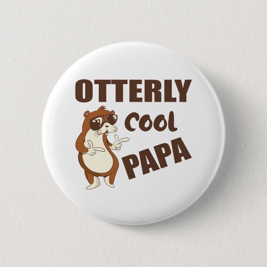 Badge Rond 5 Cm Cool Otterly Papa Funny Fête des pères Cadeau (Devant)