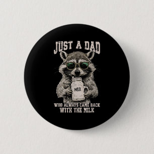 Badge Rond 5 Cm Cool Papa Raccoon Avec Citation Drôle De Lait