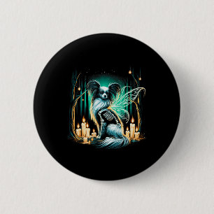 Badge Rond 5 Cm Cool Papillon Chien Squelette Halloween Chien Mama