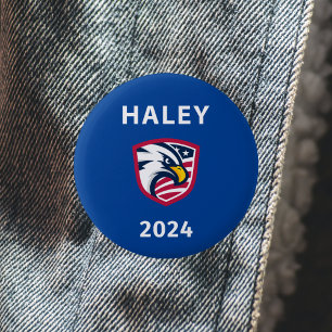 Badge Rond 5 Cm Cool Patriotique Nikki Haley 2024 Élection Eagle