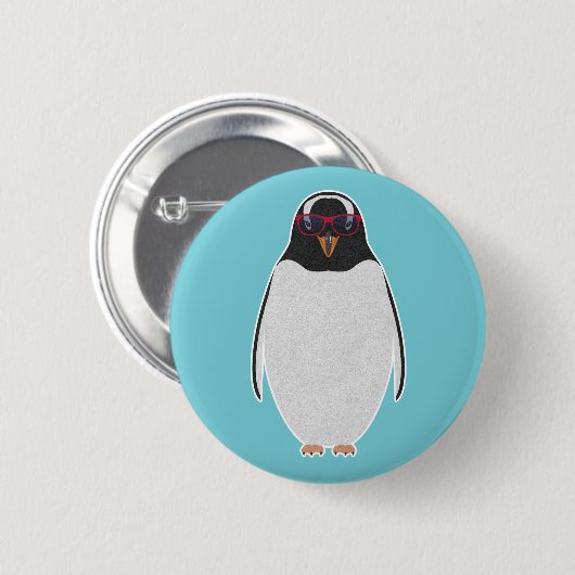 BADGE ROND 5 CM COOL PENGUIN (Devant & derrière)