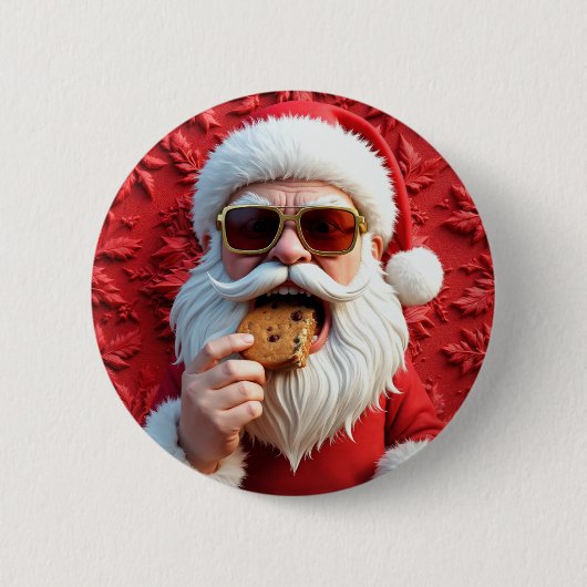Badge Rond 5 Cm Cool Santa Claus (Devant)