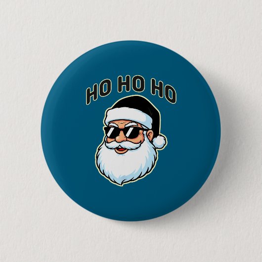 Badge Rond 5 Cm Cool Santa In Black Hat Sungles Graphic 2  (Devant)