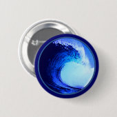 Badge Rond 5 Cm cool surf style blue wave (Devant & derrière)