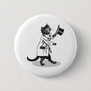 Badge Rond 5 Cm Cool Top Hat Chat