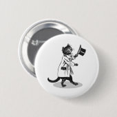 Badge Rond 5 Cm Cool Top Hat Chat (Devant & derrière)