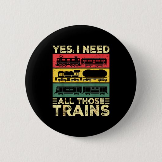 Badge Rond 5 Cm Cool Train Model Funny Train Railroad  (Devant)