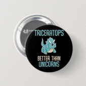 Badge Rond 5 Cm Cool Tricératops Fan Dinosaur Boys (Devant & derrière)