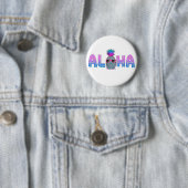 Badge Rond 5 Cm Cool tropical Aloha Pineapple (En situation)