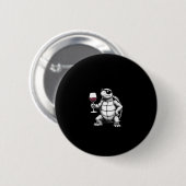Badge Rond 5 Cm cool turtle drinking red wine art print_1 (4) (Devant & derrière)