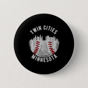 Badge Rond 5 Cm Cool Twin Cities Minnesota Mn Baseball Skyline St
