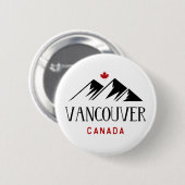 Badge Rond 5 Cm Cool Vancouver Canada Mountains Maple Leaf (Devant & derrière)