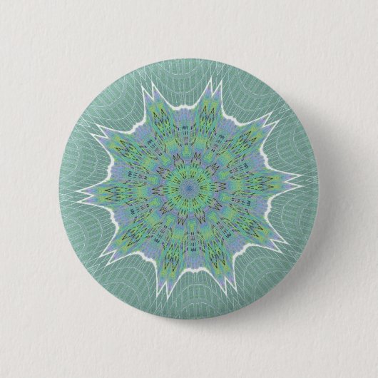 Badge Rond 5 Cm Cool vert motif floral (Devant)