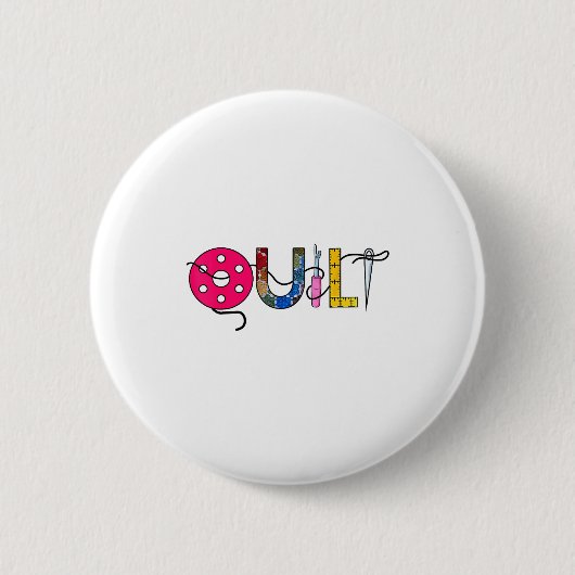 Badge Rond 5 Cm Cool Womens Quilt Quilting Sewing Hobby Crafter Gi (Devant)