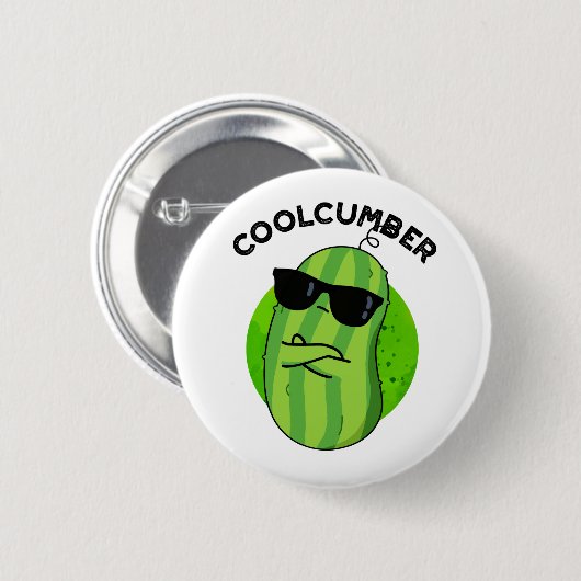 Badge Rond 5 Cm Coolcumber Fundy Veggie Cucumber Pun (Devant & derrière)