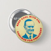 Badge Rond 5 Cm Coolidge pour président - Bouton (Devant & derrière)