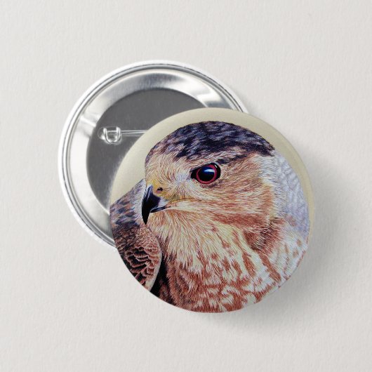 Badge Rond 5 Cm Coopers Hawk (Devant & derrière)