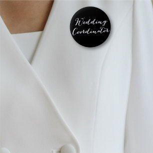 Badge Rond 5 Cm Coordinateur mariage Classic Script Bridal Party