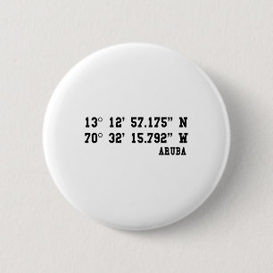 Badge Rond 5 Cm Coordonnées Aru Design Vacances d'été Caraïbes I