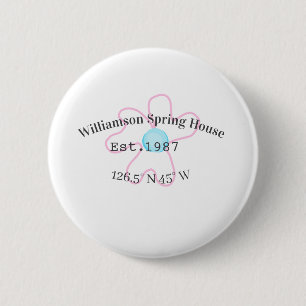 Badge Rond 5 Cm coordonnées de la maison de printemps latitude lon