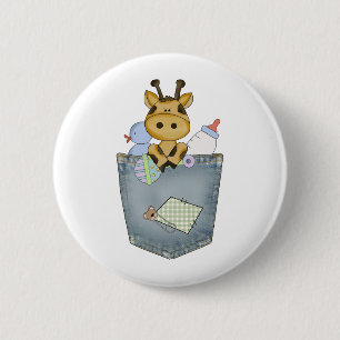 Badge Rond 5 Cm Copain de poche de girafe