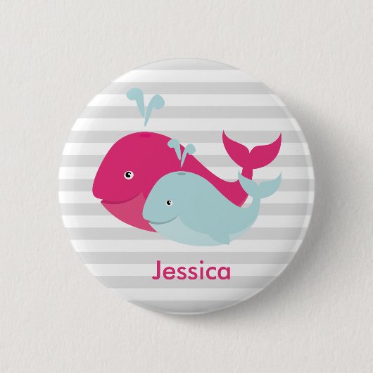 Badge Rond 5 Cm Copains de baleine (Devant)