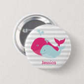 Badge Rond 5 Cm Copains de baleine (Devant & derrière)