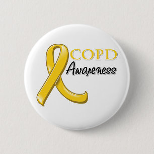 Badge Rond 5 Cm COPD Awareness Ribbon (gold ribbon)