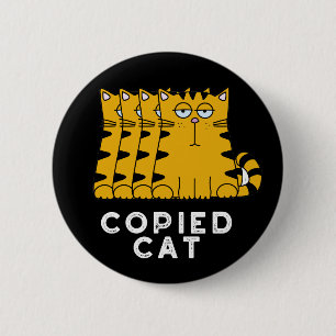 Badge Rond 5 Cm Copié Chat Funny Animal Pun Dark BG