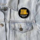 Badge Rond 5 Cm Copié Chat Funny Animal Pun Dark BG (En situation)